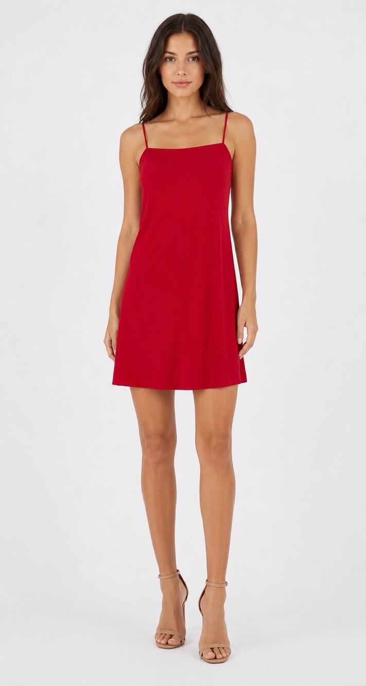 AKRIS Punto Red Mini Slip Dress Womens Size 8